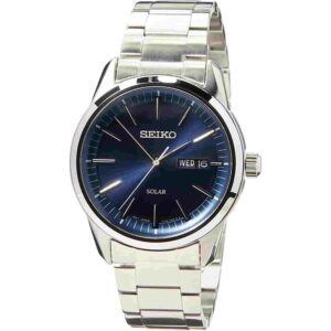 Seiko Solar SNE525P1 - Reloj para hombre, correa de metal de acero