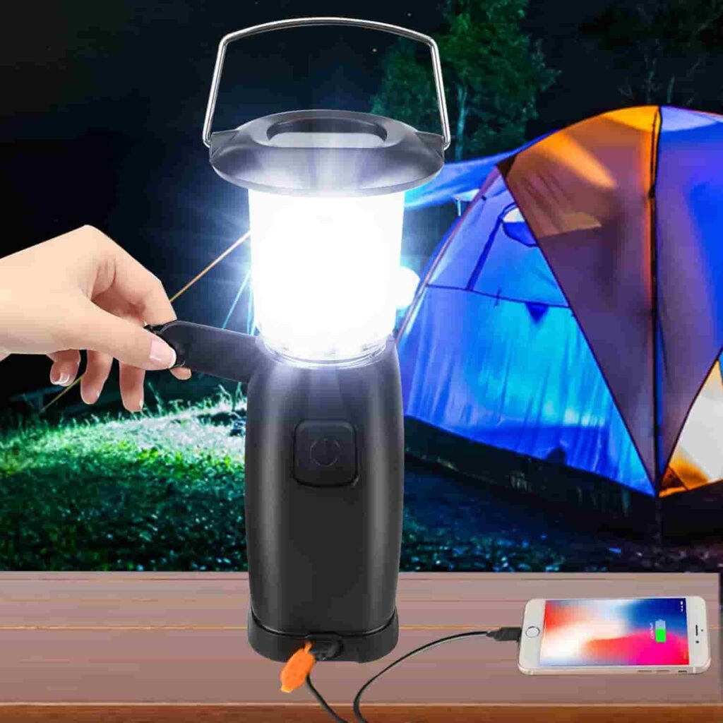 Foto de linterna solar portátil para camping, recargable