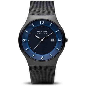 BERING Hombre Análoga Solar Reloj de pulsera de colección con Acero