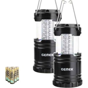 GEMEK Paquete de 2 linternas LED para acampar, kit de supervivencia