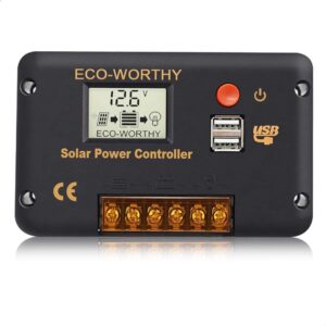 Eco Worthy Controlador solar 12V 24V 30 60A