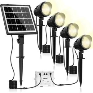 MEIKEE Luces Solares LED Exterior Jardin, 4 En 1