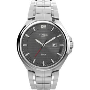 Timex Solar - Reloj para hombre de 43mm de acero inoxidable