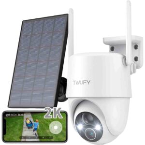 2K Cámara Vigilancia WiFi Exterior Solar Batería Recargable