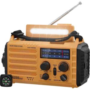 Radio Solar, Radio de Emergencia Portátil con Manivela, Radio Dynamo