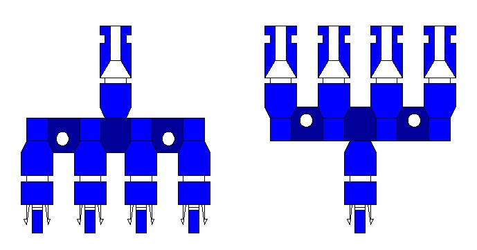 Conectores solares en T para 4 paneles paralelo