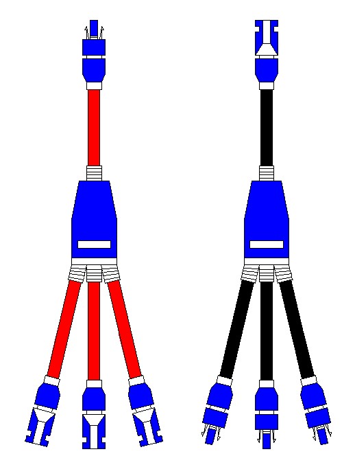 Cables en Y para 3 paneles paralelo