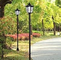 Farolas solares de pie para plazas y paseos peatonales