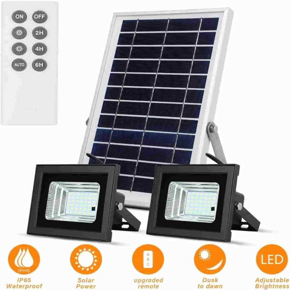 Foto de un foco solar de inundación