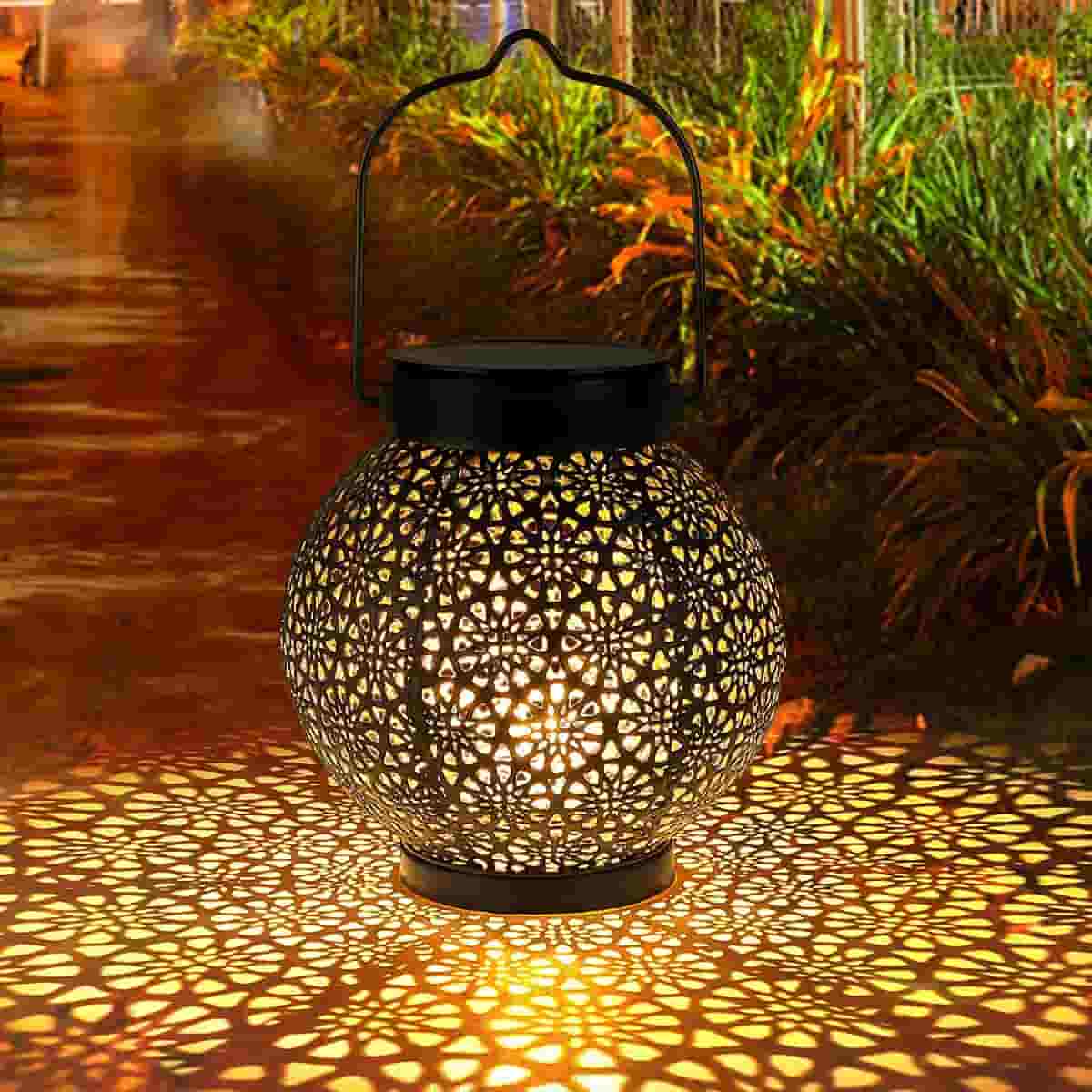 Luces solares de jardín, farol de estilo oriental