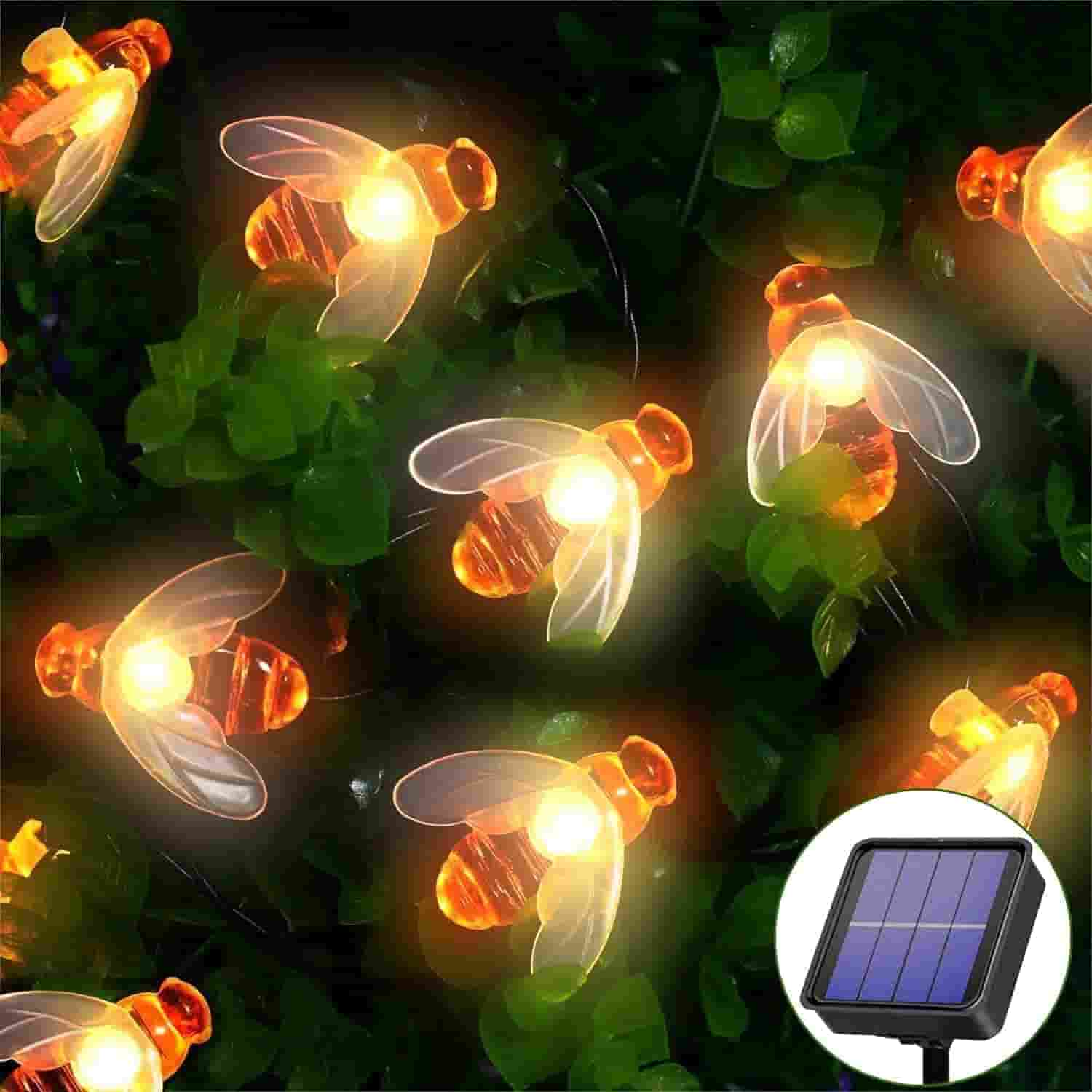 Luces solares de jardín: guirnalda de abejas