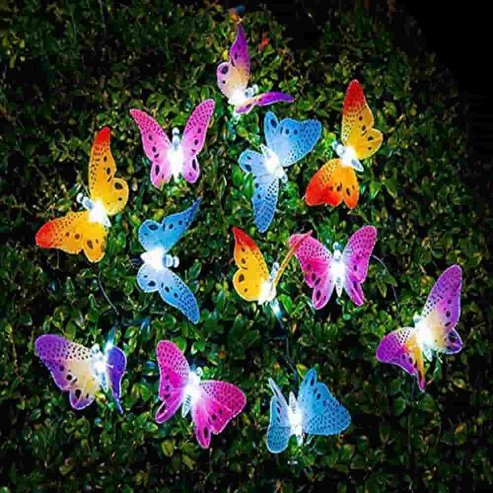 Luces solares de jardín: guirnalda de mariposas