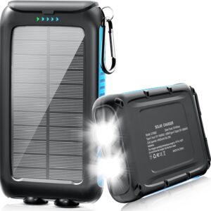 Cargador solar portátil de 49800 mAh con linterna LEDcarga rápida USB C